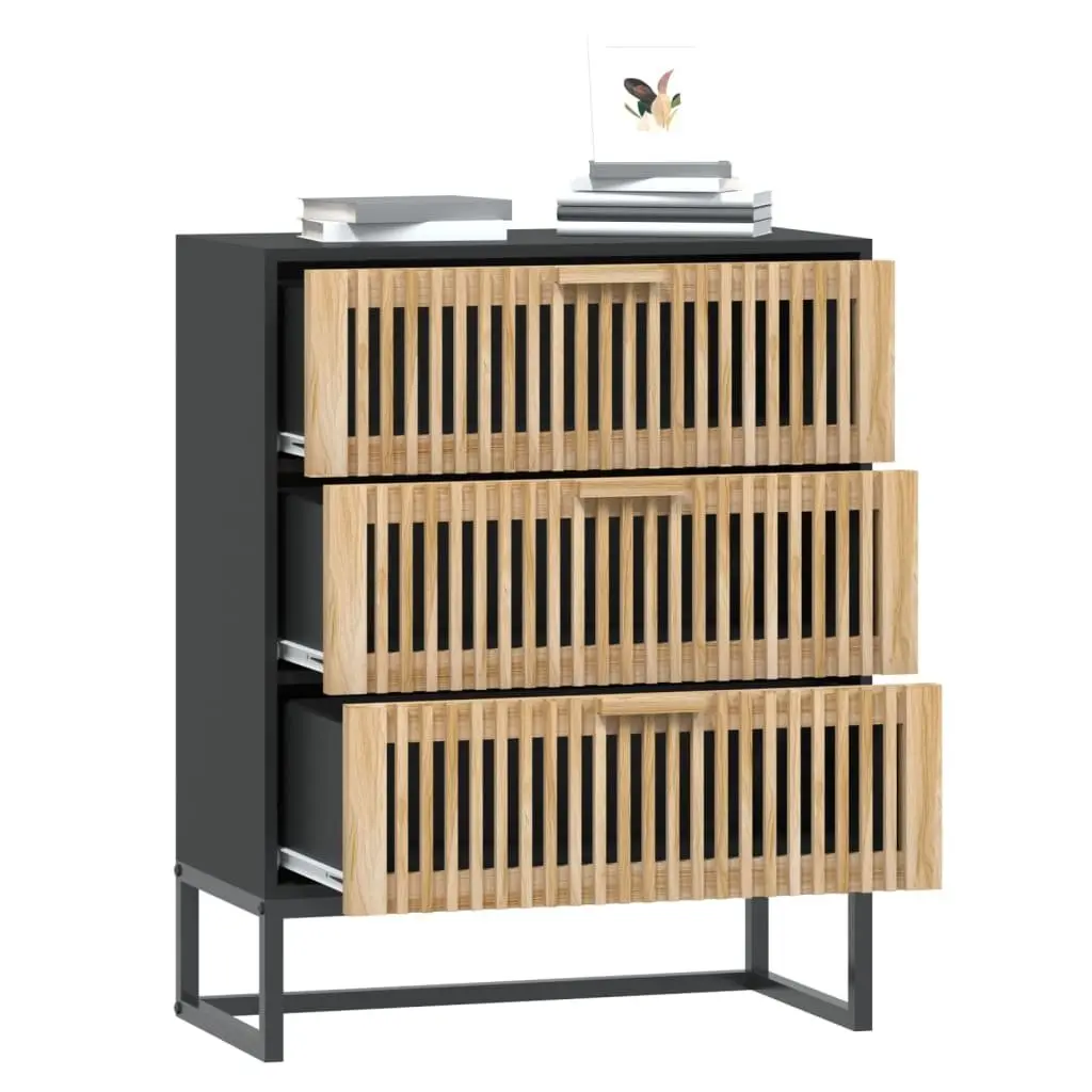 Black Sideboard Storage Cabinet 60x30x75cm