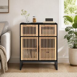 Black Sideboard Storage Cabinet - 60W x 30D x 75H cm