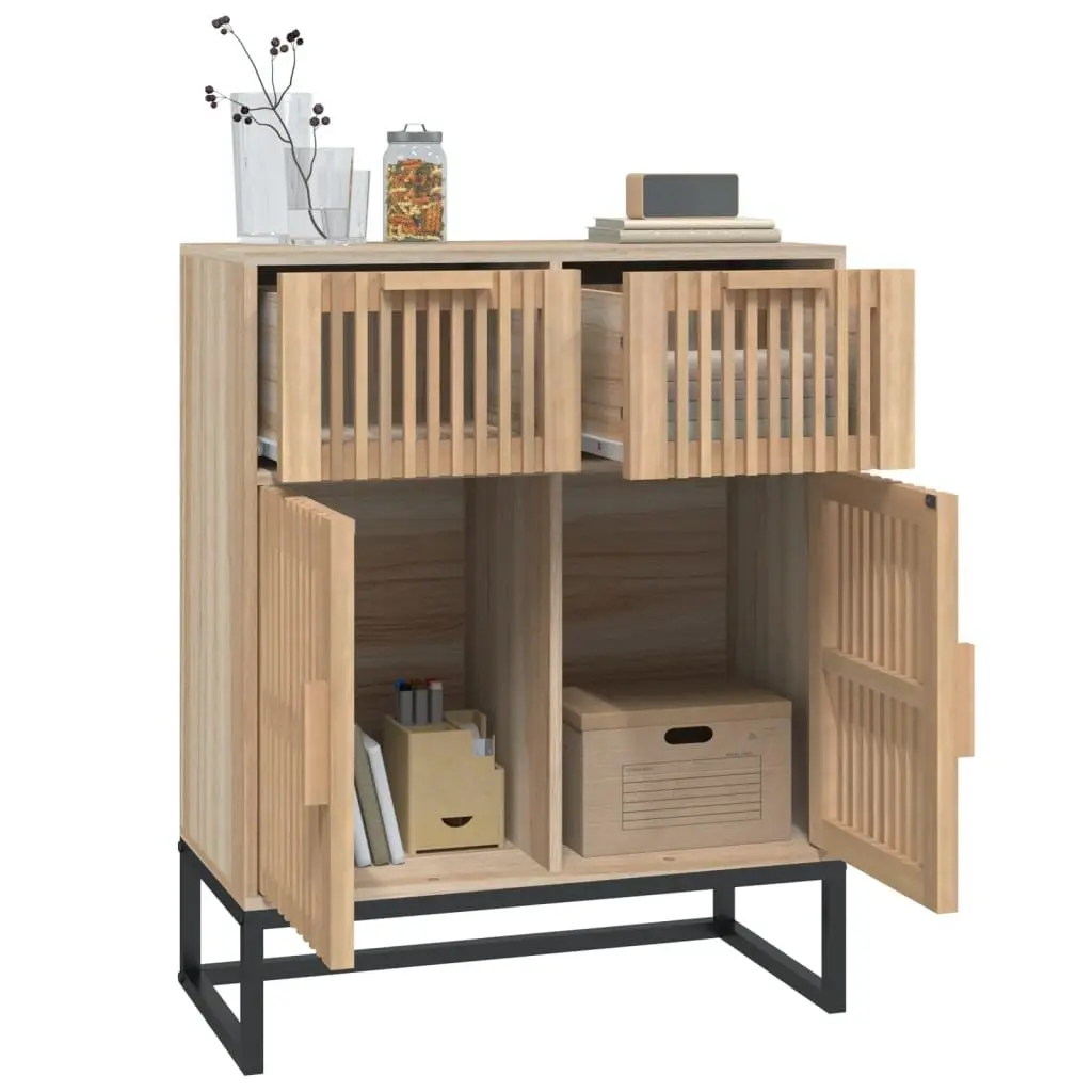 Storage Sideboard Cabinet 60x30x75 cm Brown Engineered Wood Furniture with Doors