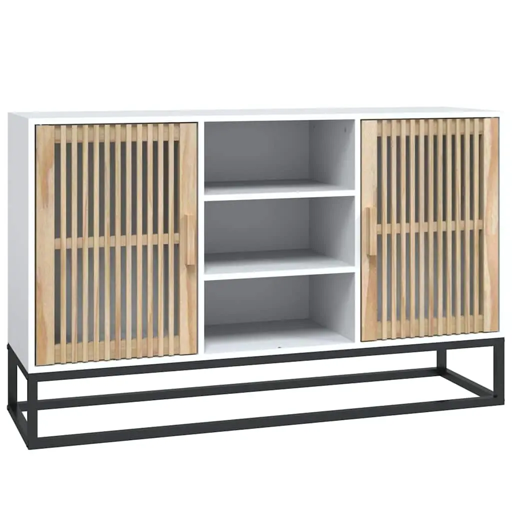 Sideboard White Storage Cabinet 105x30x65 cm Engineered Wood Furniture
