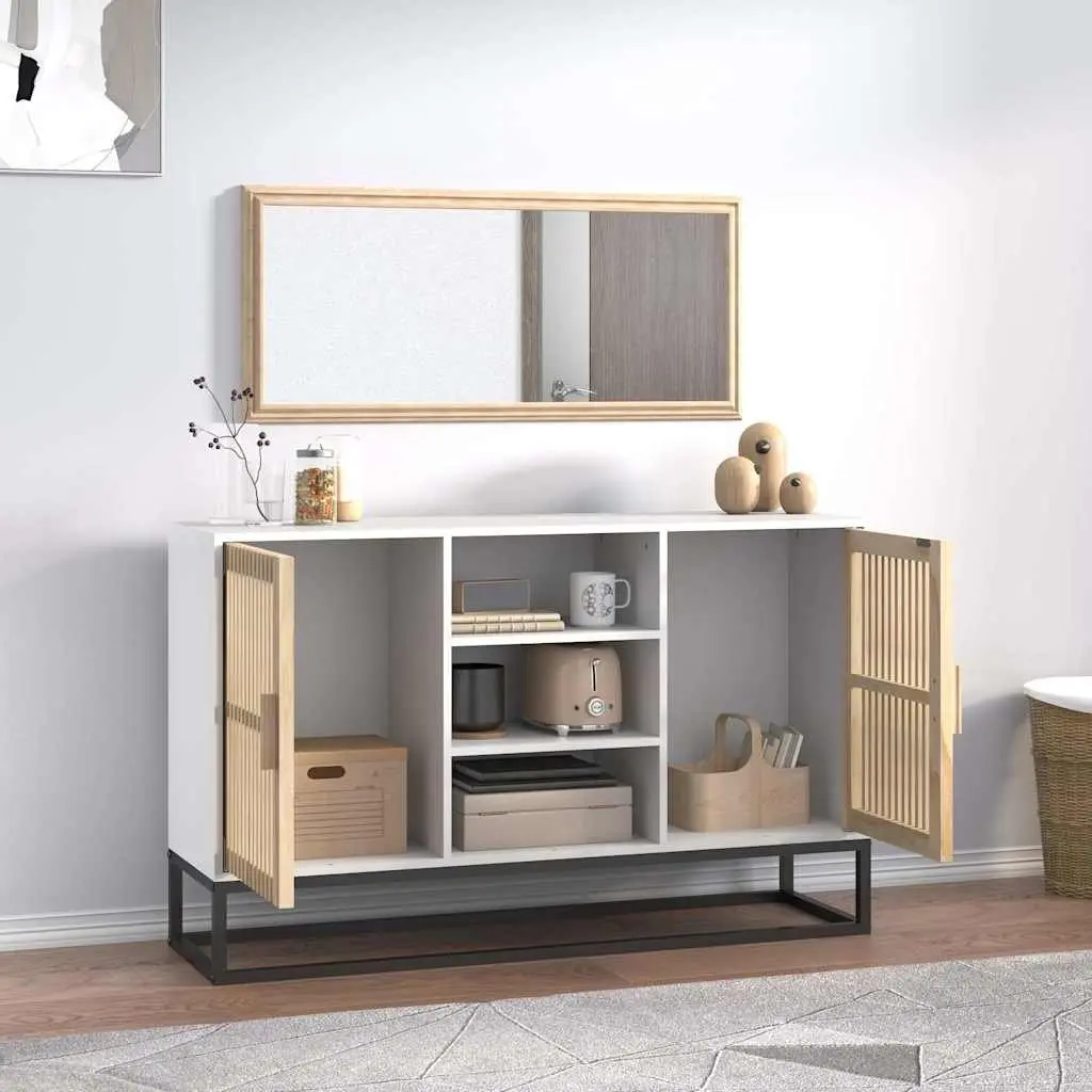 Sideboard White Storage Cabinet 105x30x65 cm Engineered Wood Furniture