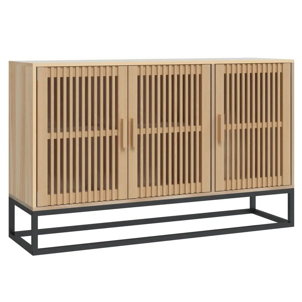 Brown Sideboard Storage Cabinet Living Room Buffet Cupboard Engineered Wood