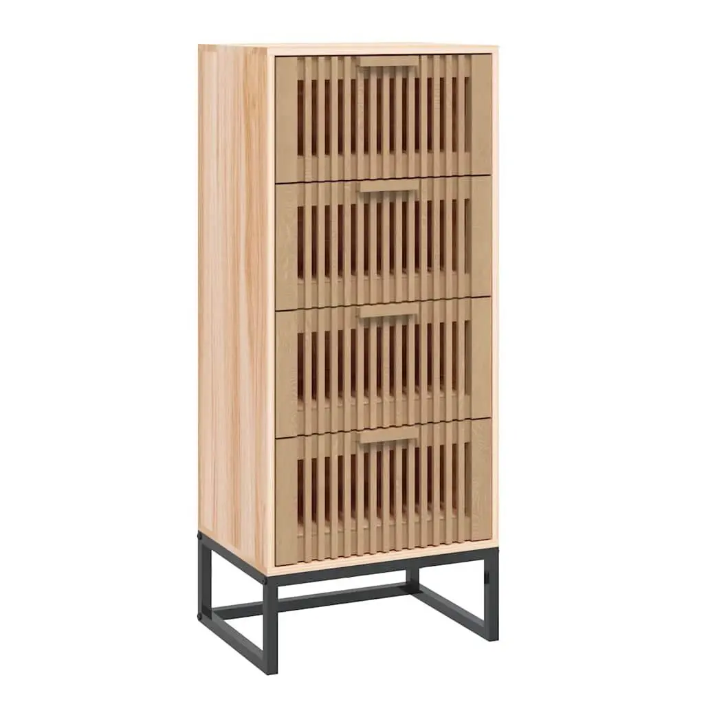Highboard Storage Cabinet for Home Use Brown Engineered Wood Tall Sideboard with Drawers 40 x 30 x 95 cm