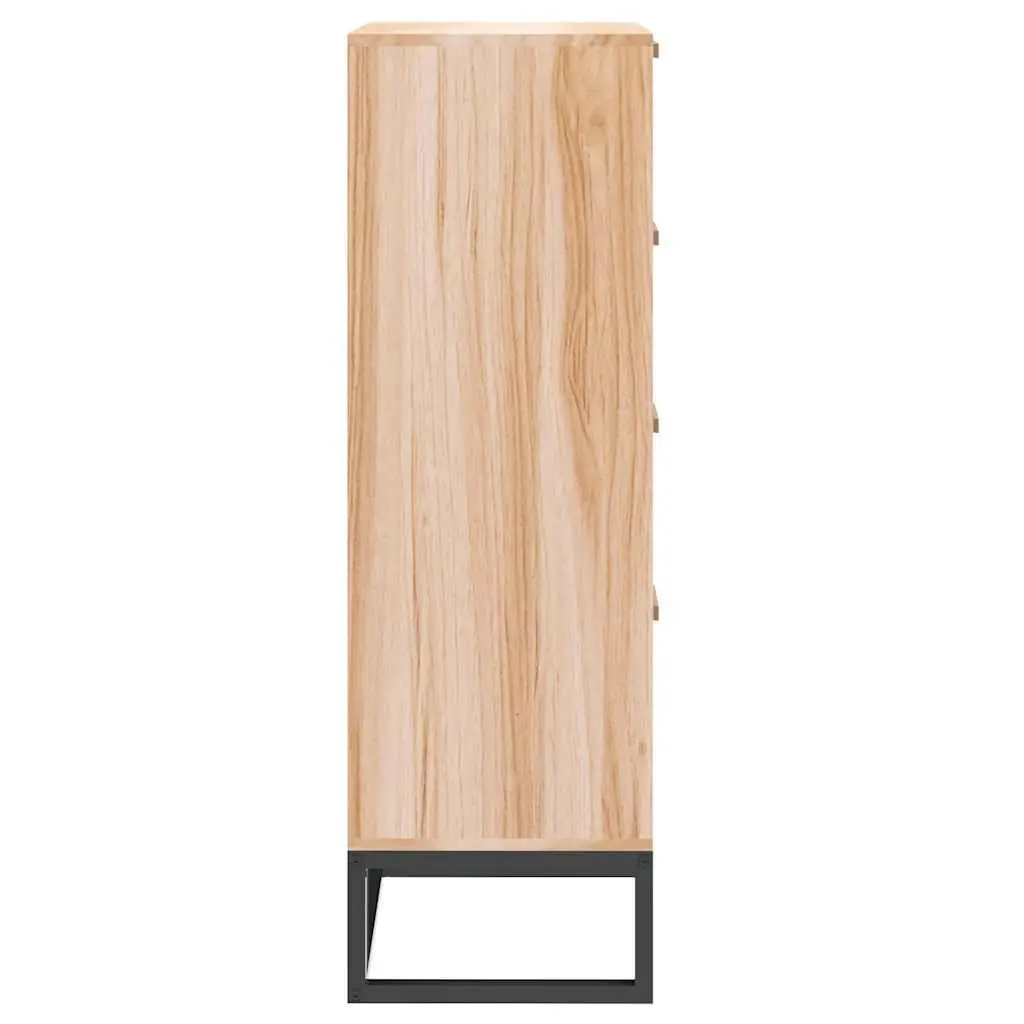 Highboard Storage Cabinet for Home Use Brown Engineered Wood Tall Sideboard with Drawers 40 x 30 x 95 cm