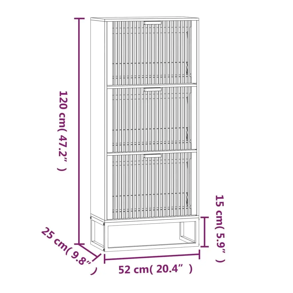 Shoe Cabinet 52x25x120cm Brown Engineered Wood Cupboard Organiser Storage Unit