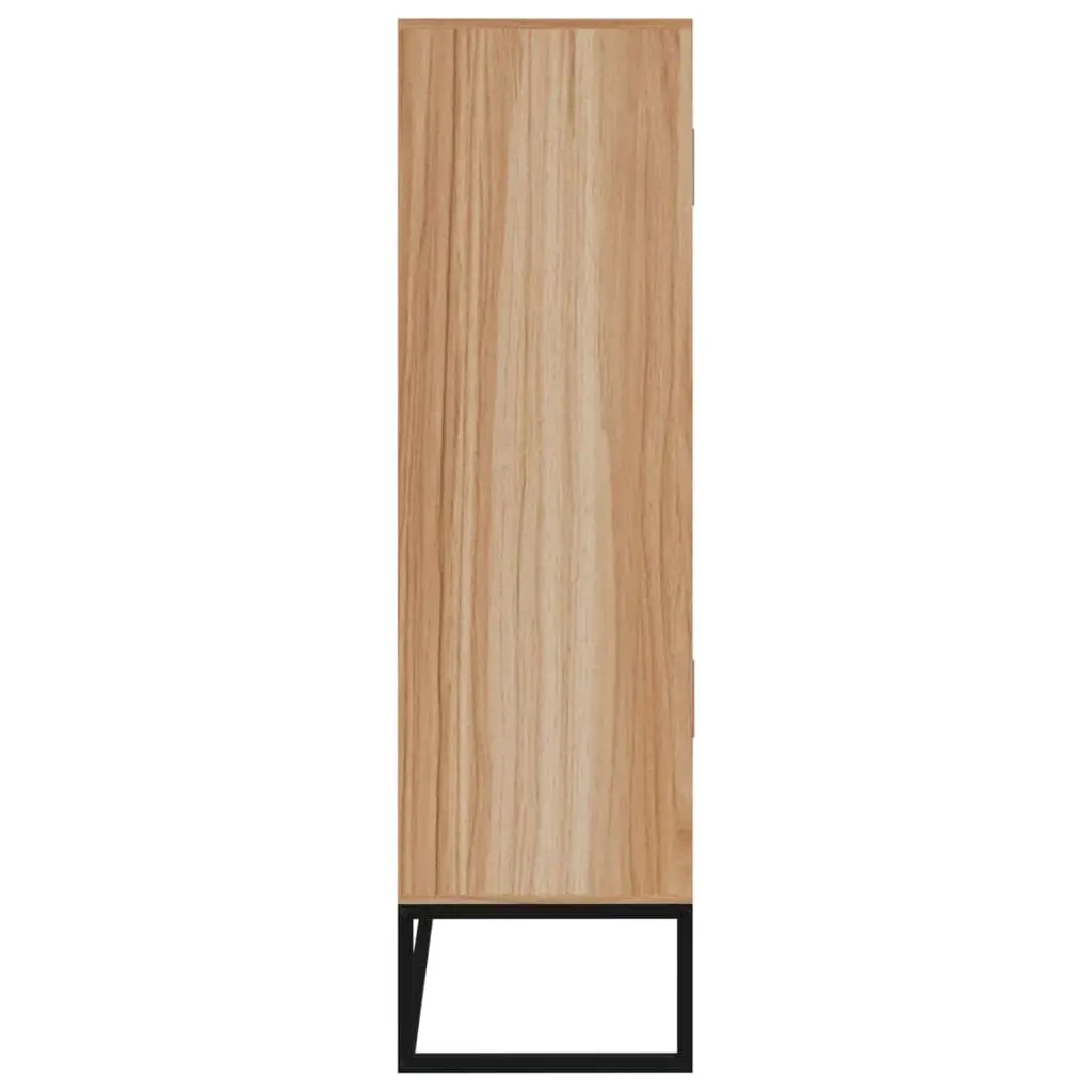 Storage Highboard Cabinet for Interior Use 70x35x125cm Brown Engineered Wood 3 Door