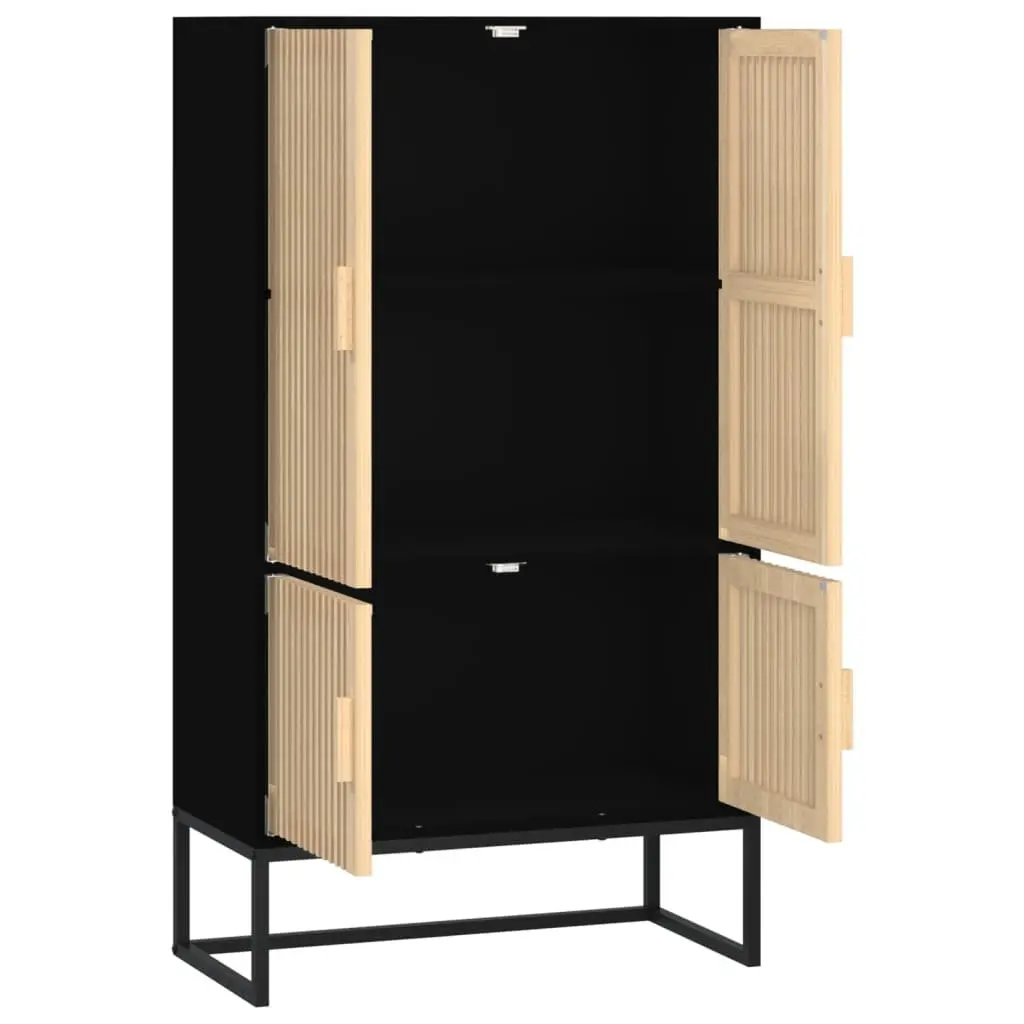 Storage Cabinet Highboard Black 70x35x125 cm Engineered Wood Scandinavian Style