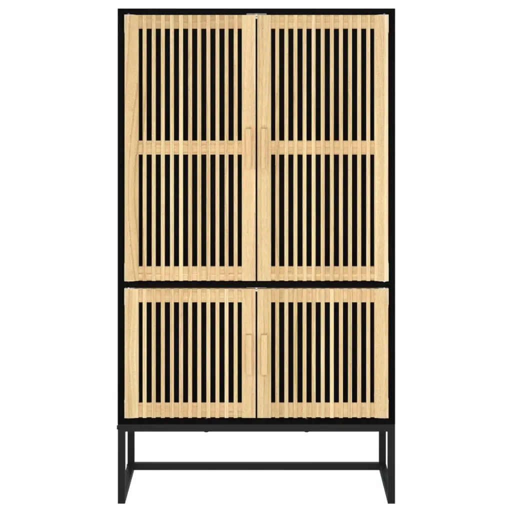 Storage Cabinet Highboard Black 70x35x125 cm Engineered Wood Scandinavian Style