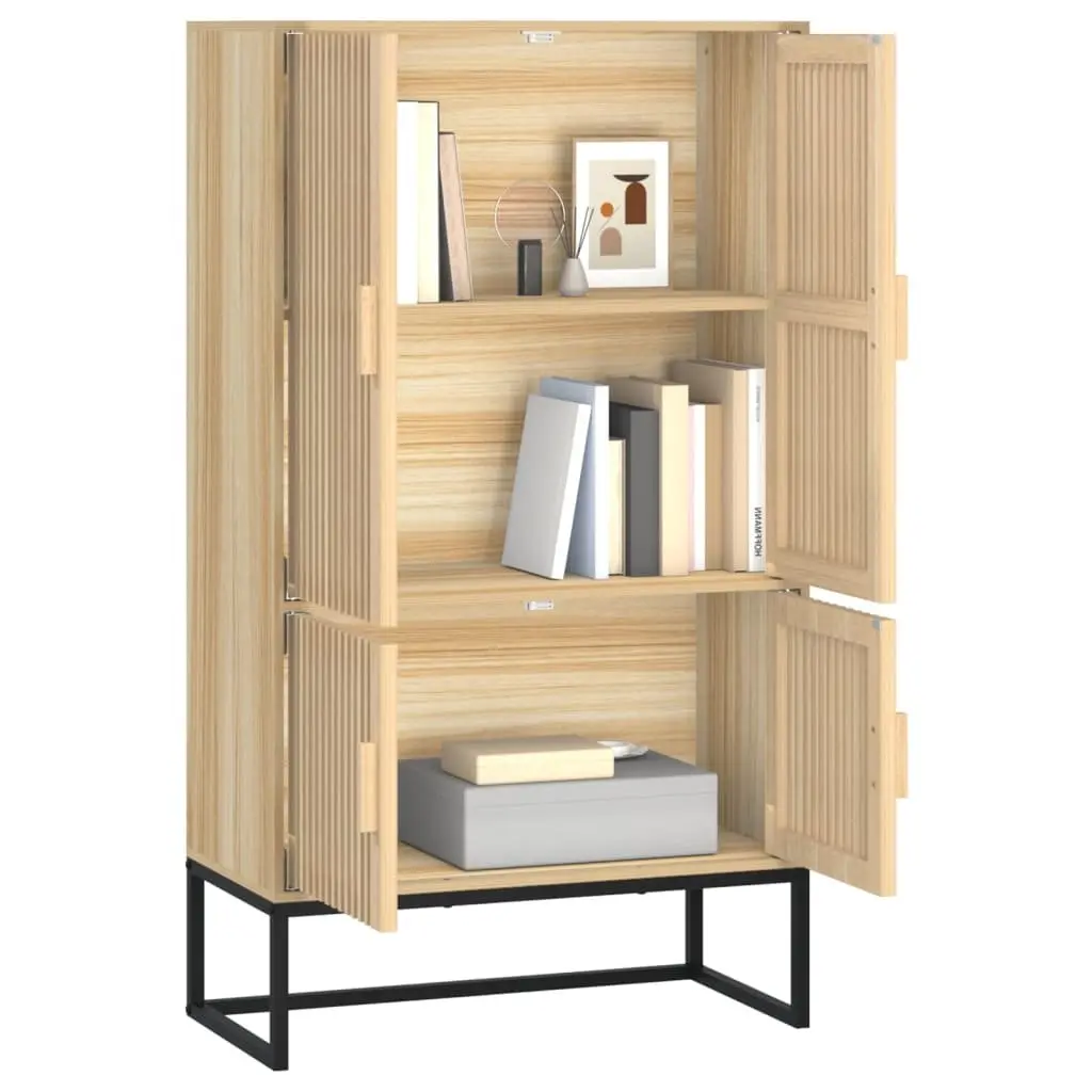 Storage Highboard Cabinet for Home 70x35x125cm Brown Engineered Wood Scandinavian Style