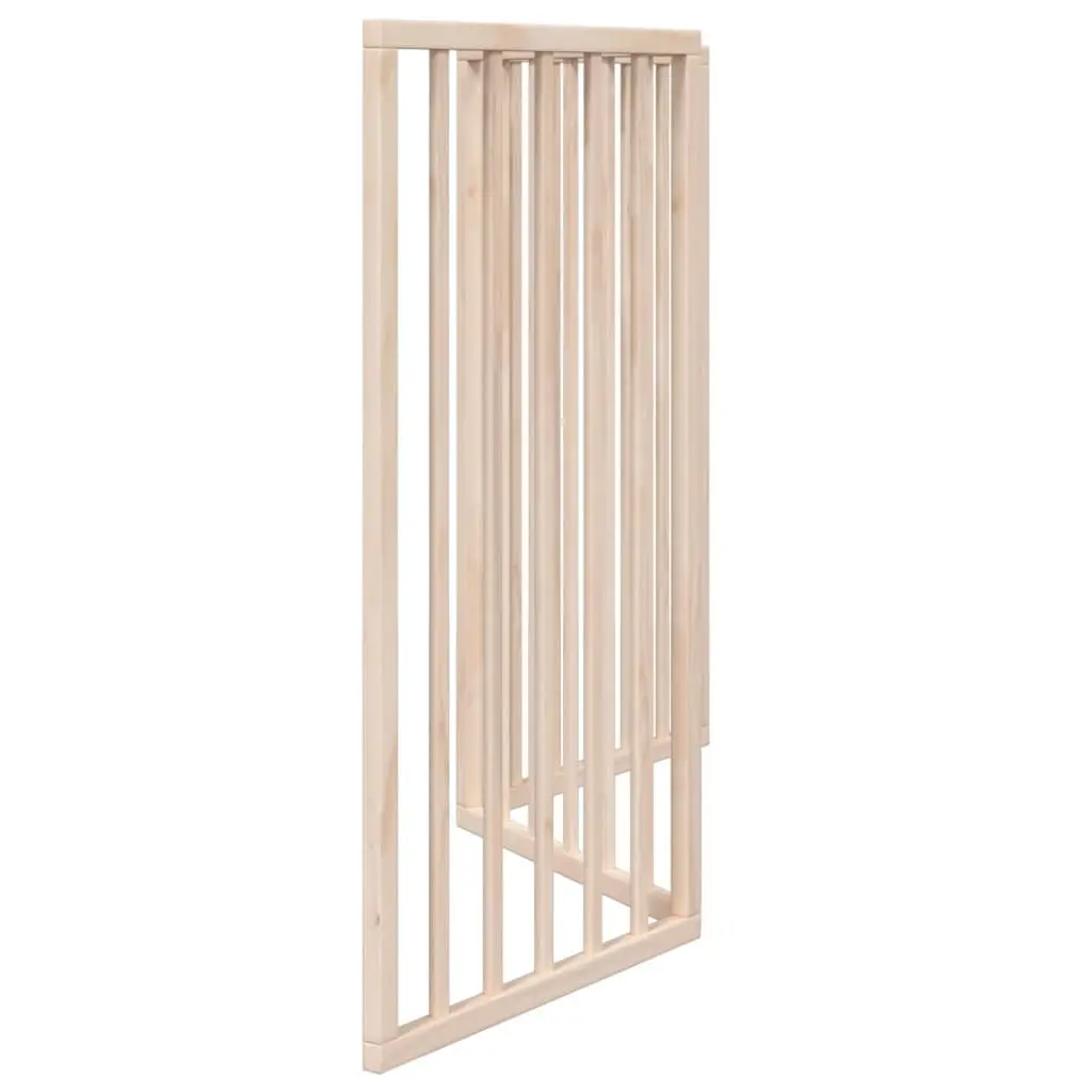 Dog Gate Foldable 3 Panels 150cm Brown Poplar Wood Pet Safety Barrier Living Room Kitchen Stairs Doorway