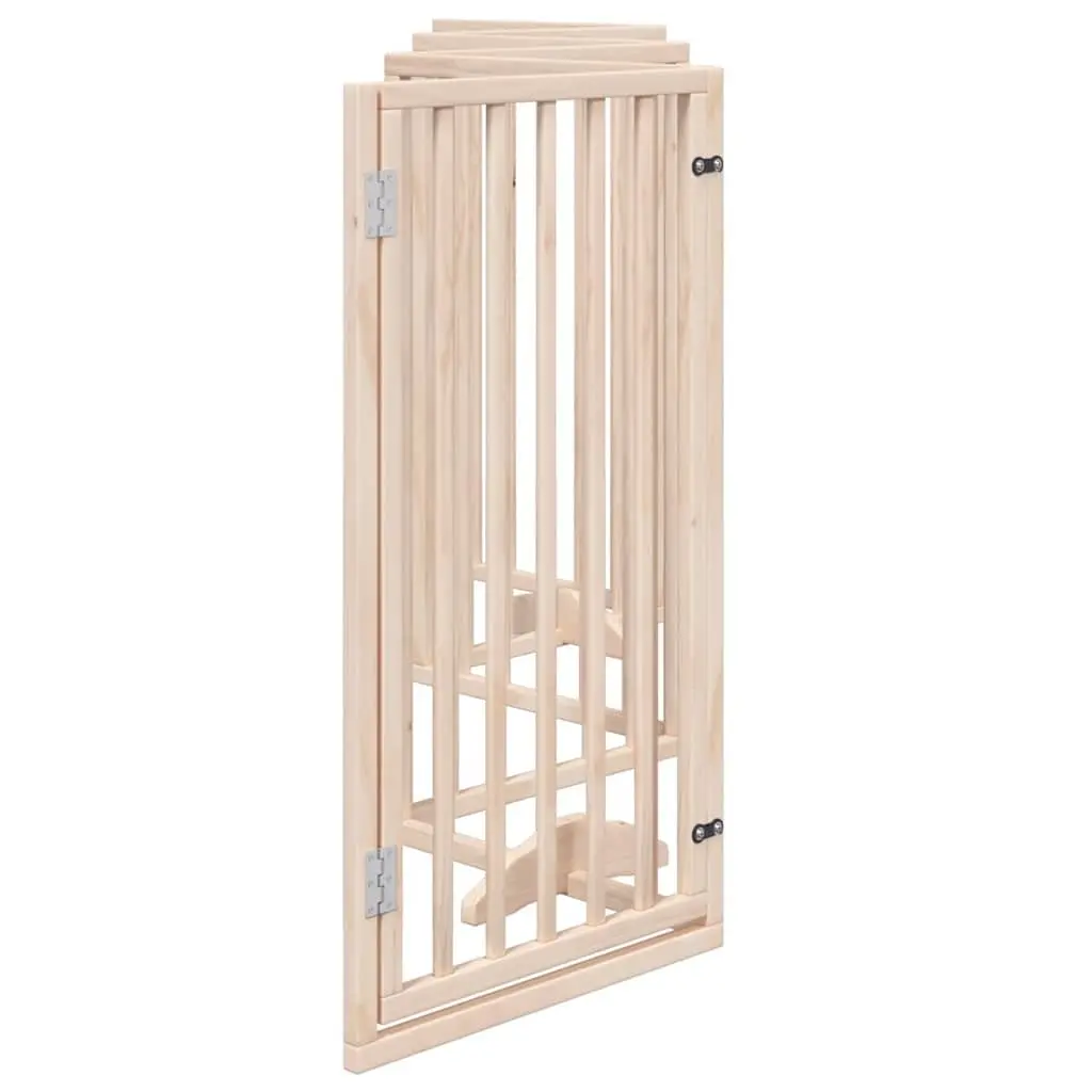 Dog Gate for Living Room 6 Panel 300 cm Poplar Wood Pet Safety Enclosure with Door
