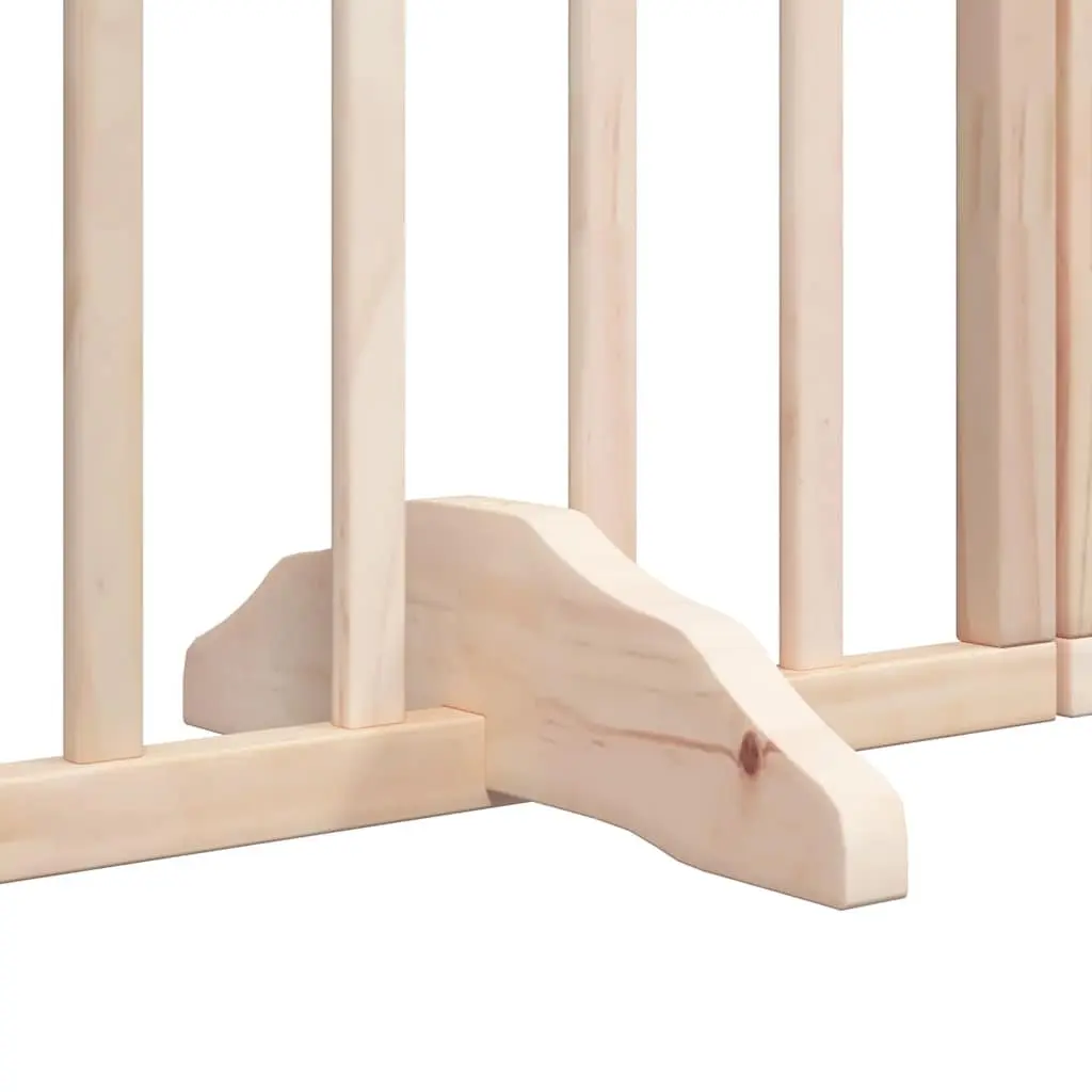 Dog Gate for Living Room 6 Panel 300 cm Poplar Wood Pet Safety Enclosure with Door