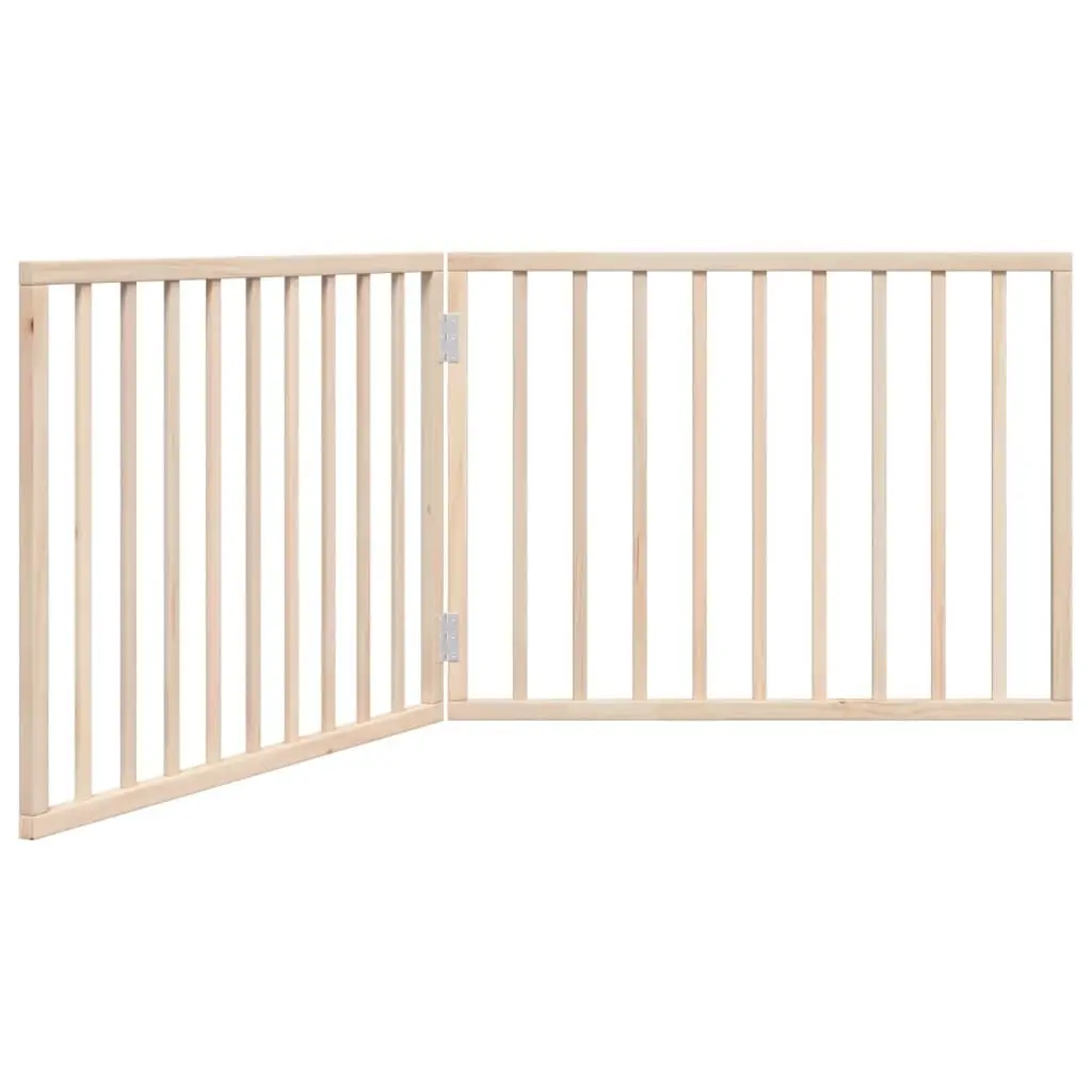 Dog Gate Foldable for Living Room 160cm 2 Panels Poplar Wood Brown