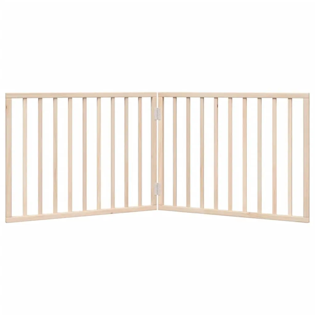 Dog Gate Foldable for Living Room 160cm 2 Panels Poplar Wood Brown