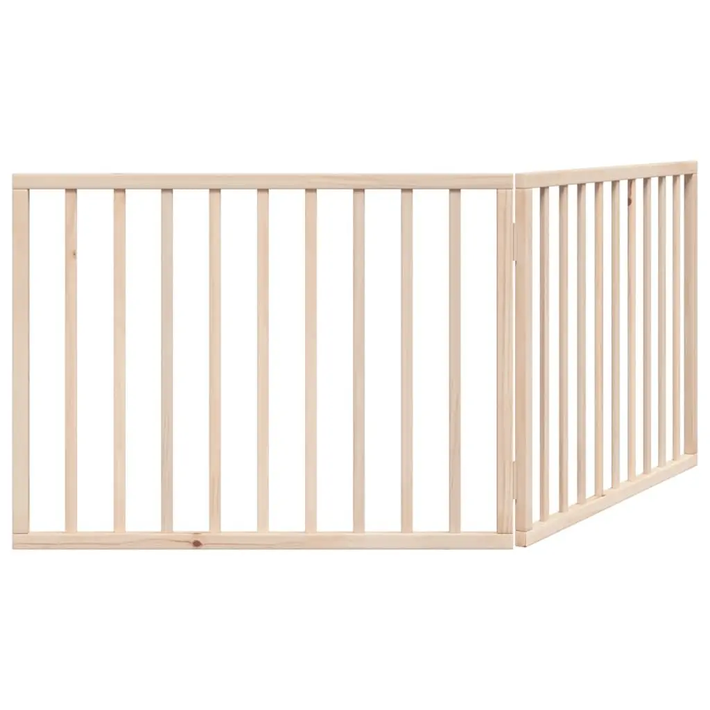 Dog Gate Foldable for Living Room 160cm 2 Panels Poplar Wood Brown