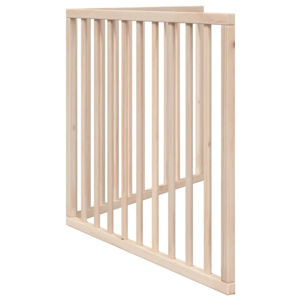 Dog Gate Foldable for Living Room 160cm 2 Panels Poplar Wood Brown