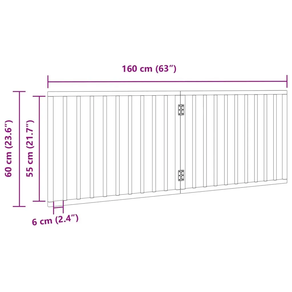 Dog Gate Foldable for Living Room 160cm 2 Panels Poplar Wood Brown