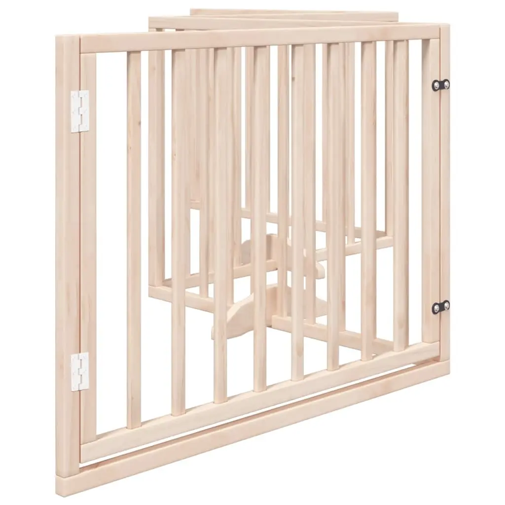 4-Panel Foldable Dog Gate in Brown