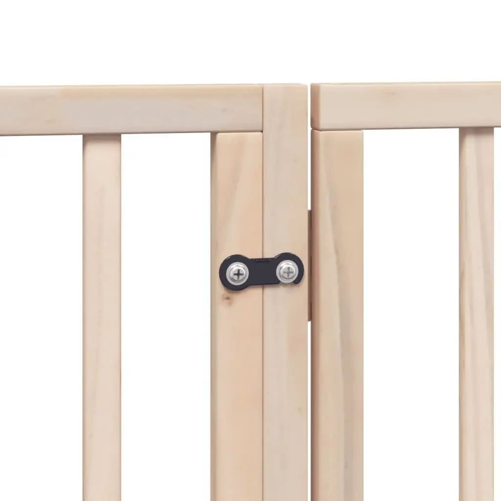 4-Panel Foldable Dog Gate in Brown