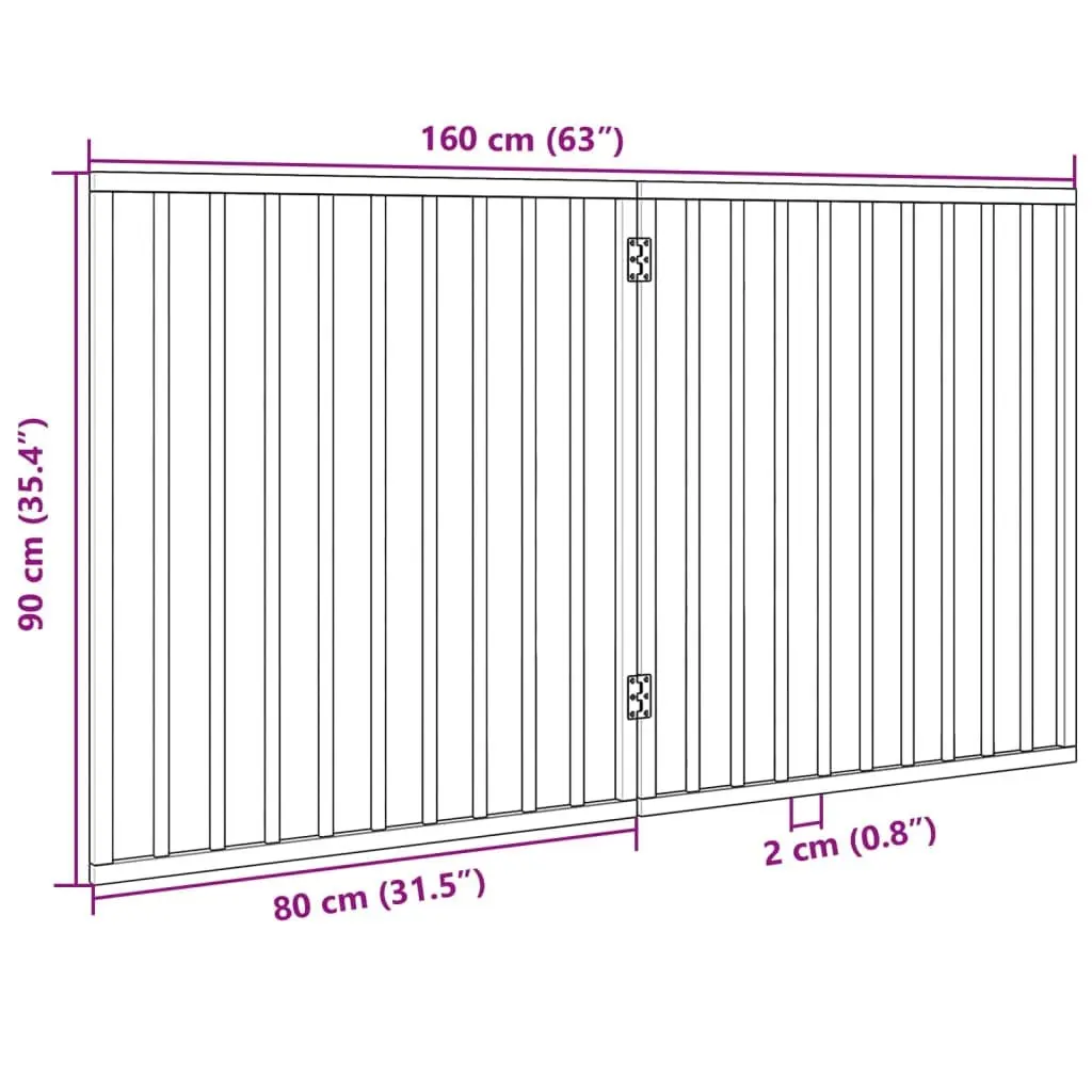 Dog Gate Foldable 2 Panels 160cm Living Room
