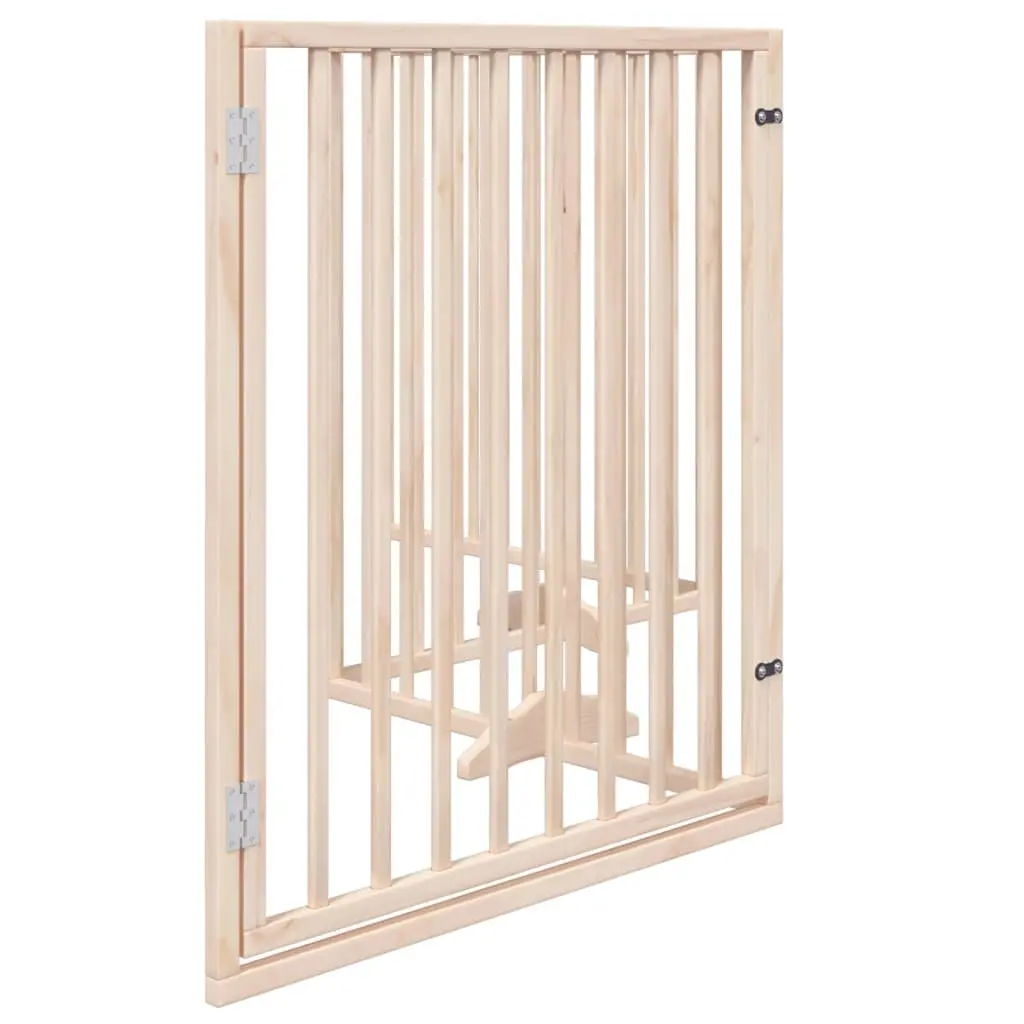 Dog Gate Foldable 4 Panels 320cm Poplar Wood Pet Safety Barrier for Living Room Kitchen Stairs Doorways
