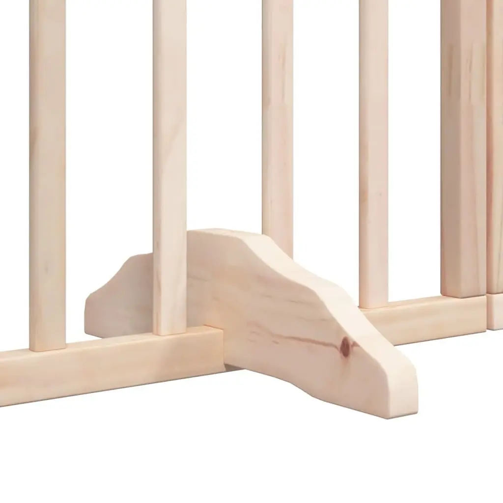 Dog Gate Foldable 4 Panels 320cm Poplar Wood Pet Safety Barrier for Living Room Kitchen Stairs Doorways
