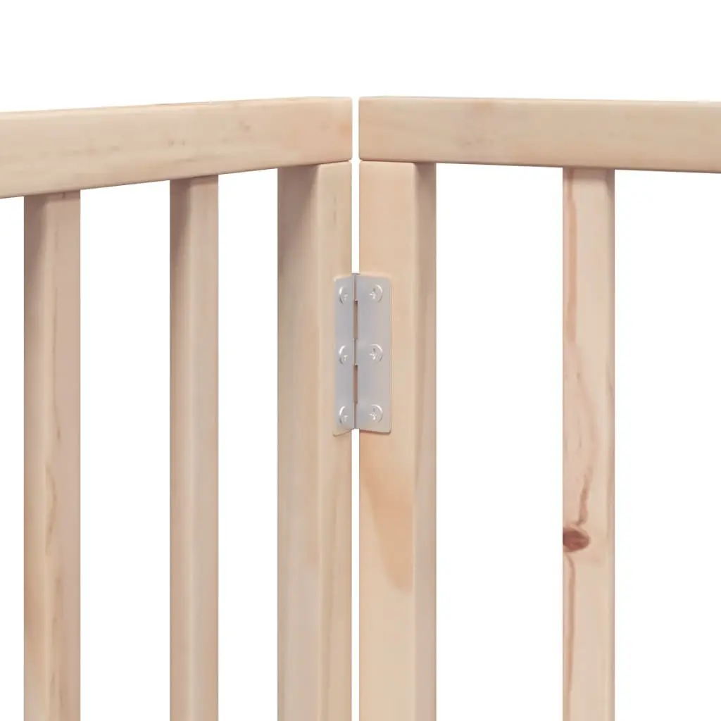 Dog Gate Foldable 4 Panels 320cm Poplar Wood Pet Safety Barrier for Living Room Kitchen Stairs Doorways