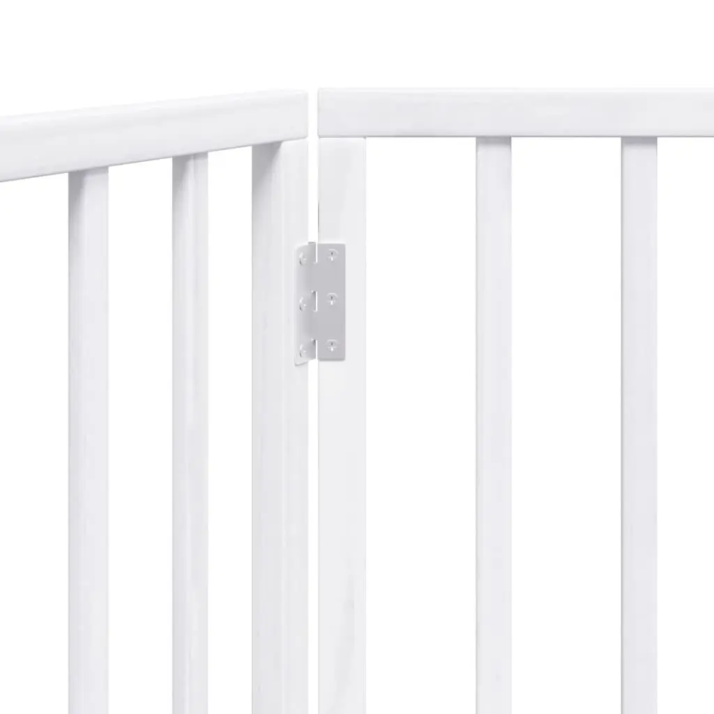 Dog Gate Foldable 2 Panels White 160cm Poplar Wood Pet Safety Barrier Living Room Kitchen Stairs Doorway