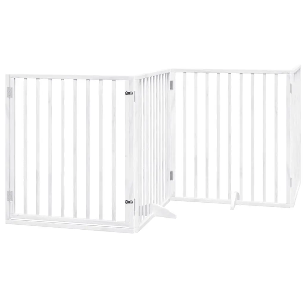 Foldable 4-Panel Dog Gate in White
