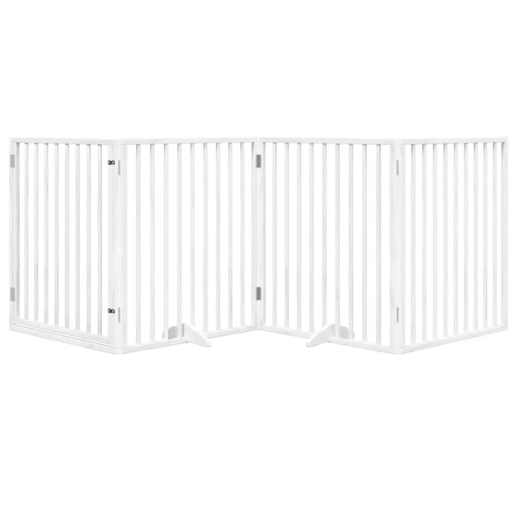 Foldable 4-Panel Dog Gate in White