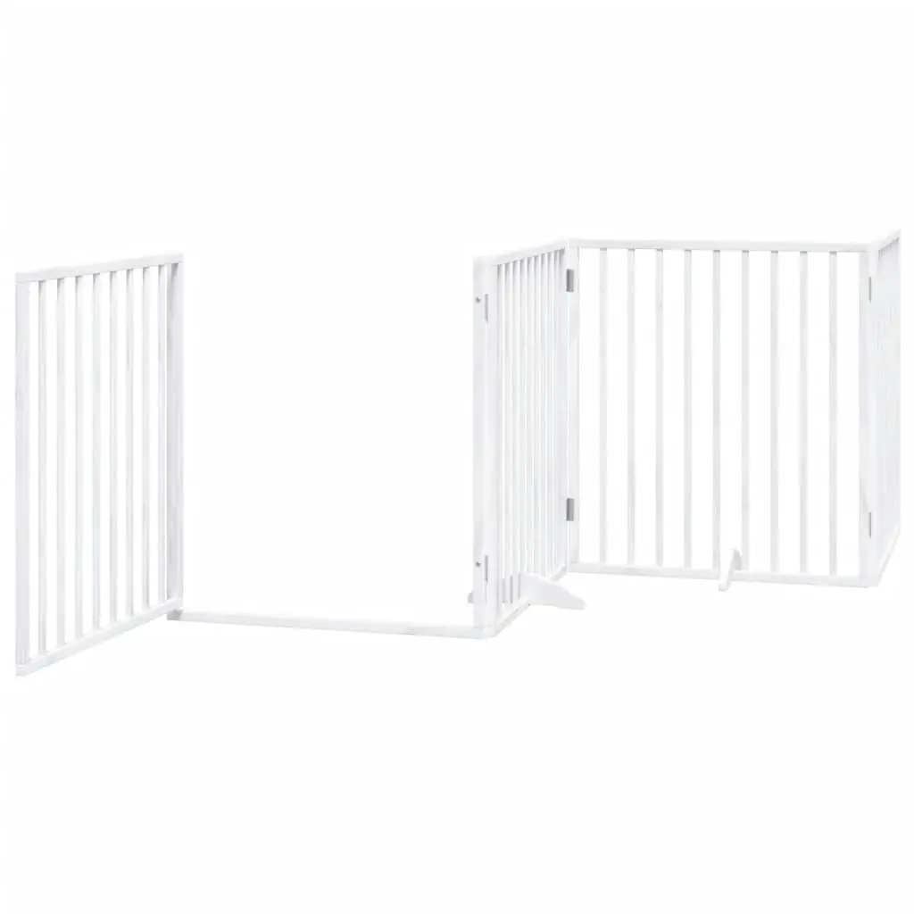 Foldable 4-Panel Dog Gate in White
