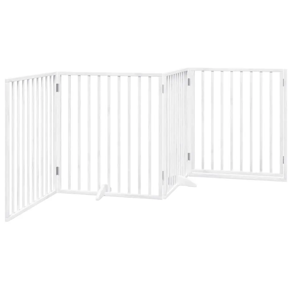 Foldable 4-Panel Dog Gate in White