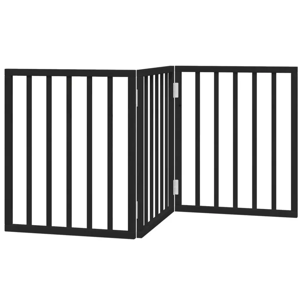 3-Panel Black Foldable Dog Gate