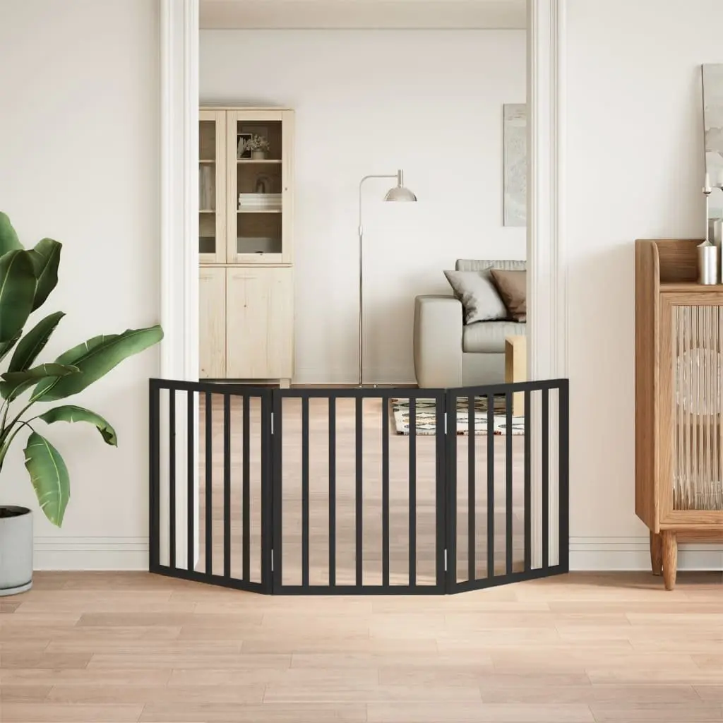 3-Panel Black Foldable Dog Gate