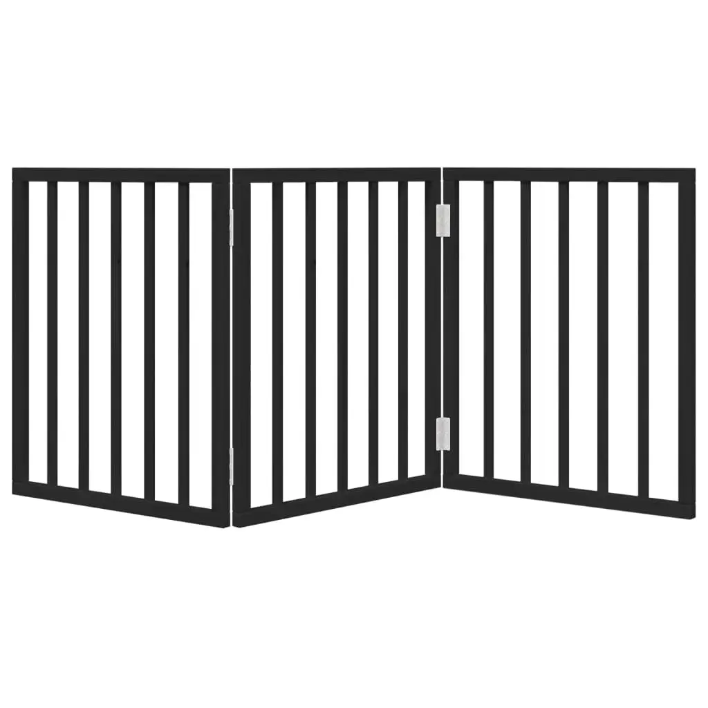 3-Panel Black Foldable Dog Gate