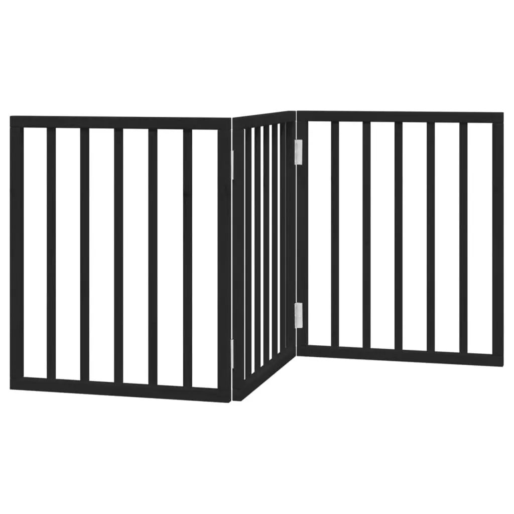 3-Panel Black Foldable Dog Gate