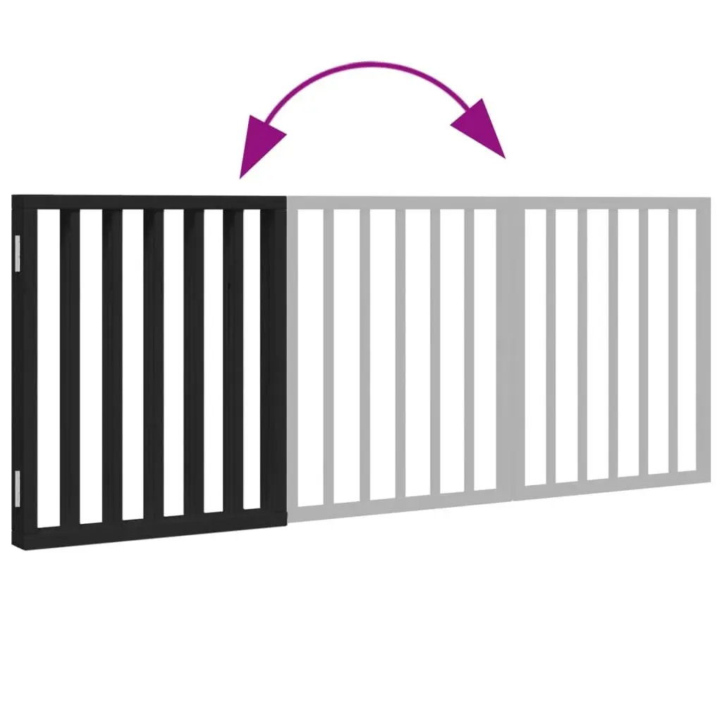 3-Panel Black Foldable Dog Gate