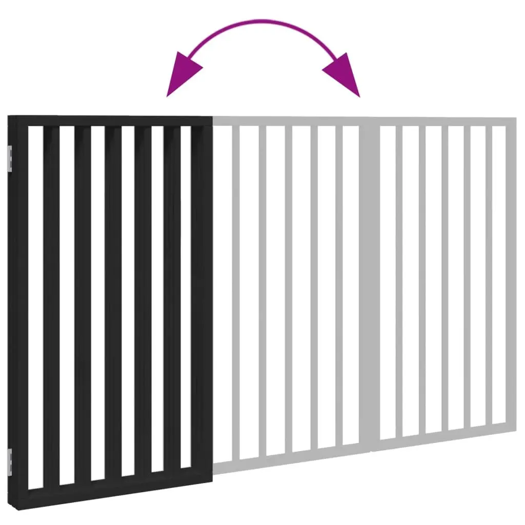 Dog Gate Foldable 3 Panels Black 150 cm Living Room Kitchen Stairs Doorways