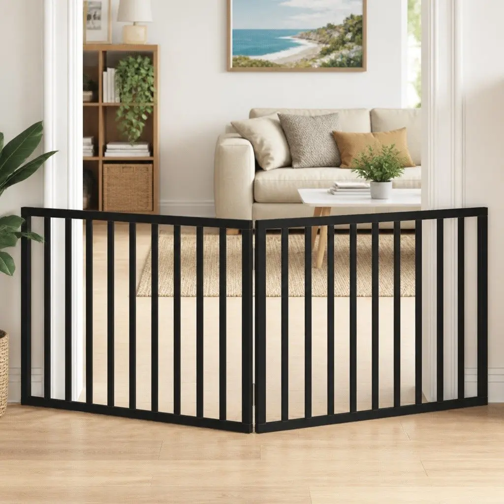 160cm Foldable Black Dog Gate