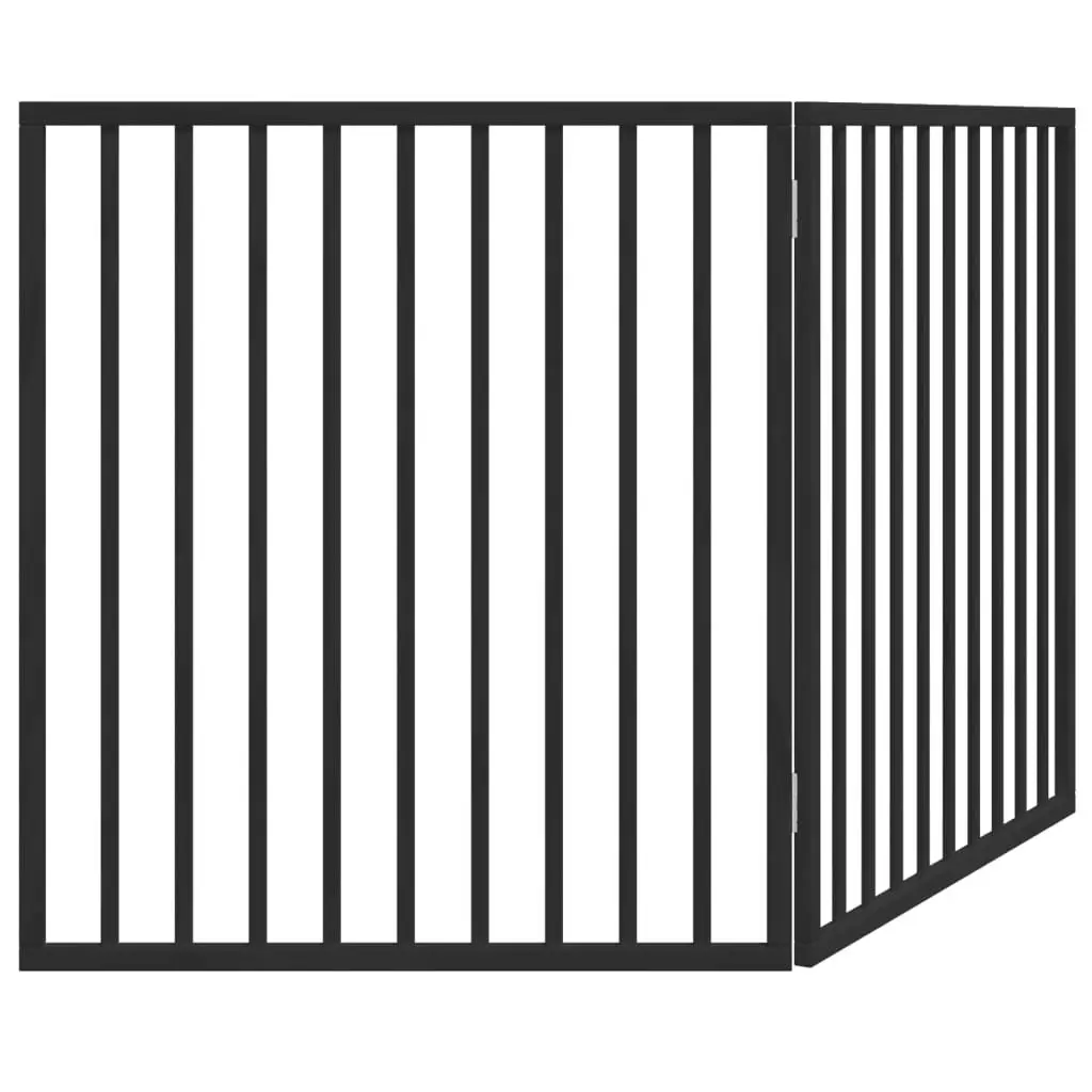 Dog Gate Foldable 2 Panels Black 160cm for Living Room Kitchen Stairs Doorways