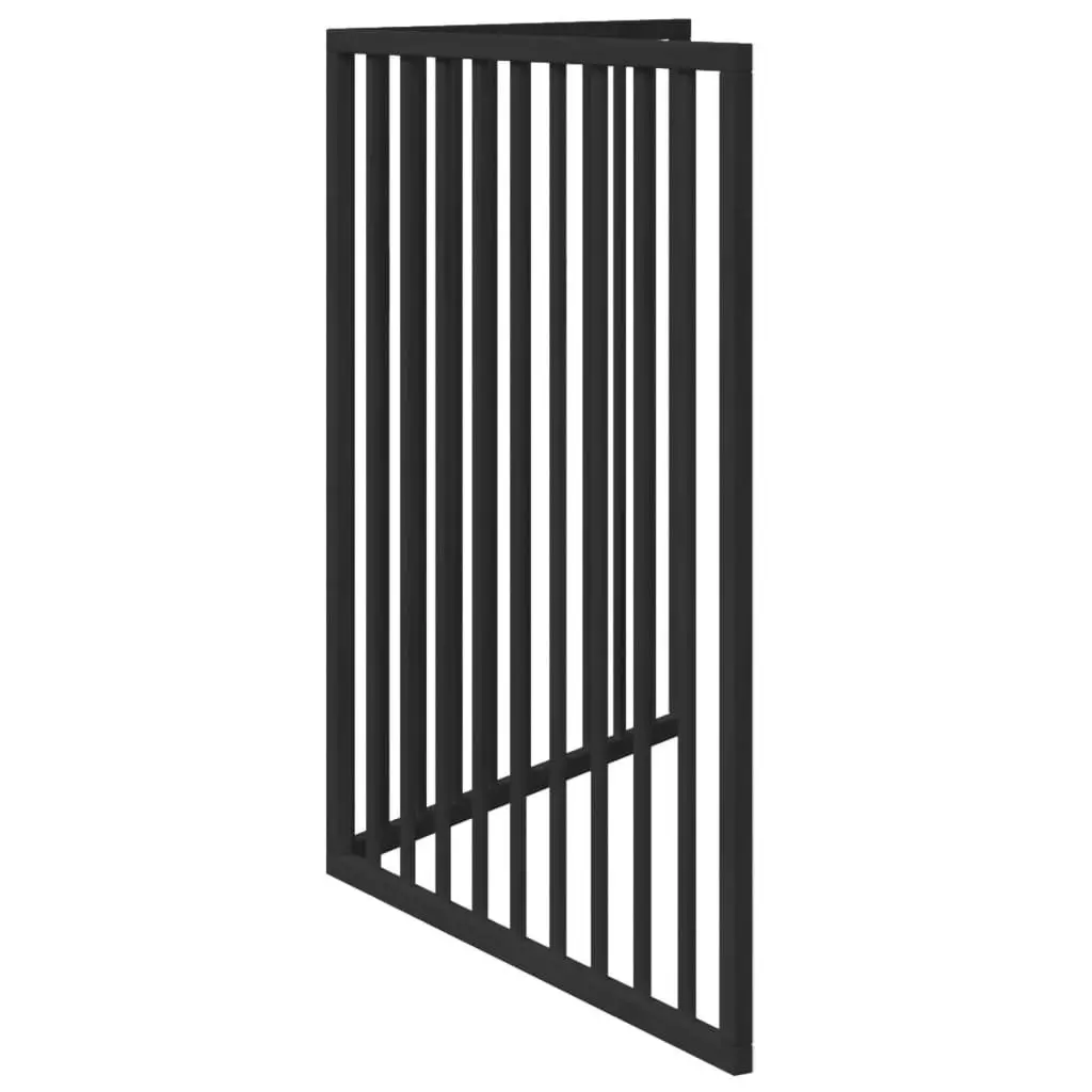 Dog Gate Foldable 2 Panels Black 160cm for Living Room Kitchen Stairs Doorways