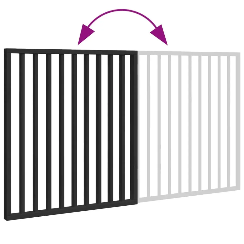 Dog Gate Foldable 2 Panels Black 160cm for Living Room Kitchen Stairs Doorways