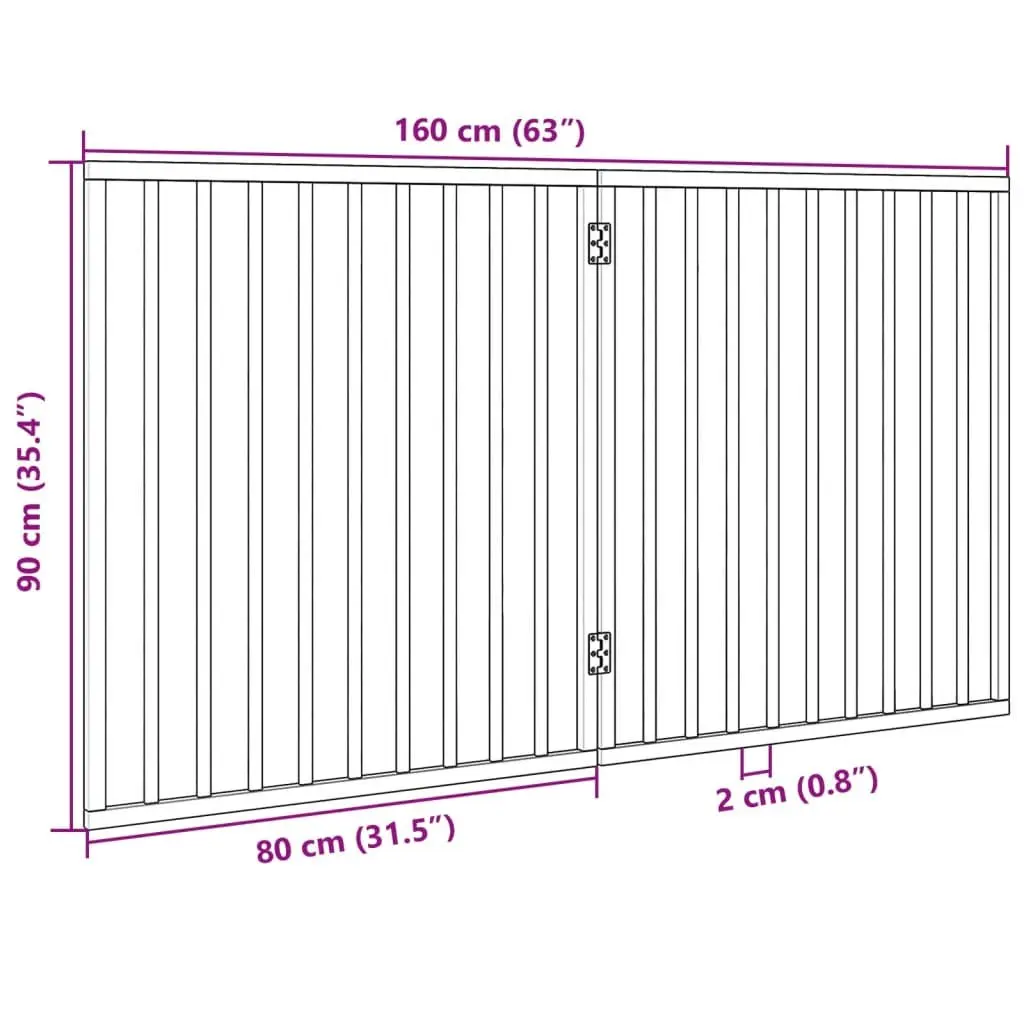 Dog Gate Foldable 2 Panels Black 160cm for Living Room Kitchen Stairs Doorways