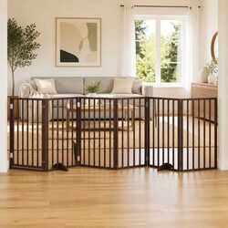 Specifications of Brown Poplar Wood Foldable Dog Gate