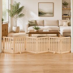 Dog Gate Specs: 6 Panels, 300cm Length, Poplar Wood