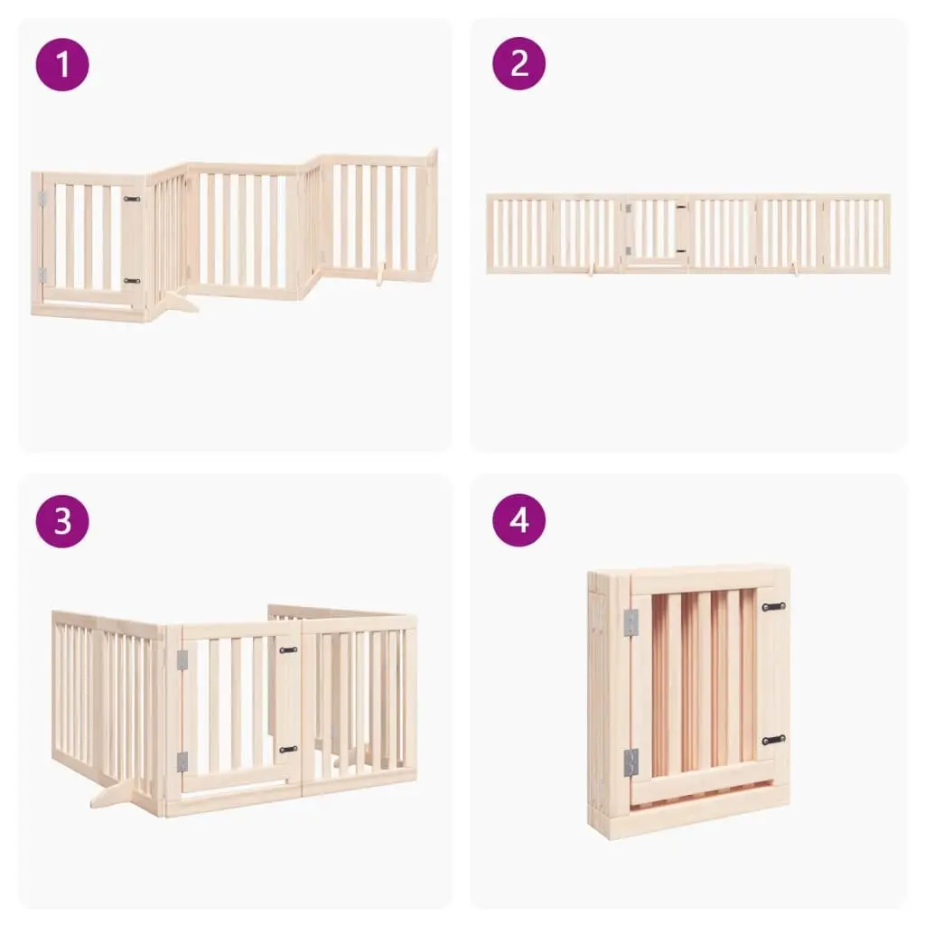 Dog Gate 6 Panels Foldable Pet Safety Barrier for Living Room Kitchen Stairs Doorway 300cm