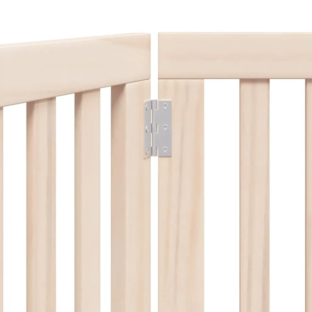 Dog Gate Foldable Indoor 3 Panels 150 cm Brown Poplar Wood