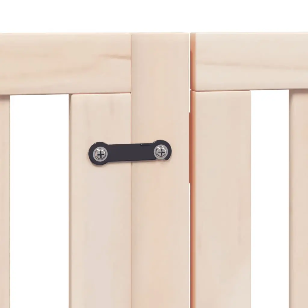 Dog Gate Foldable 6 Panels for Living Room Kitchen 300cm Poplar Wood Pet Safety Barrier with Door Lock
