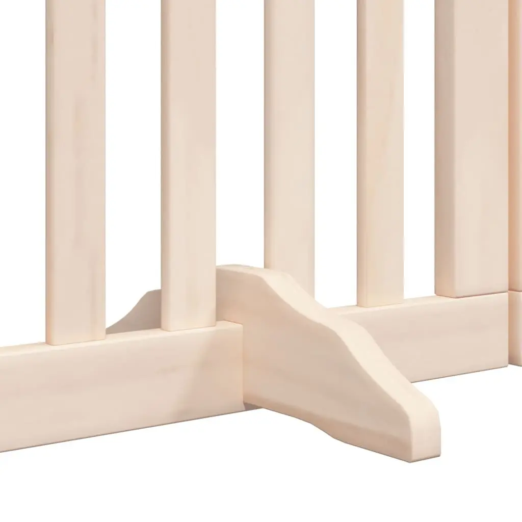 Dog Gate Foldable 6 Panels for Living Room Kitchen 300cm Poplar Wood Pet Safety Barrier with Door Lock