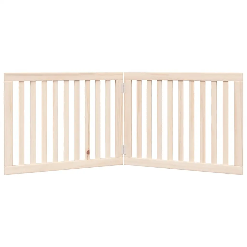 Dog Gate Foldable 2 Panels 160cm Brown Wood Living Room Kitchen Stairs Doorways